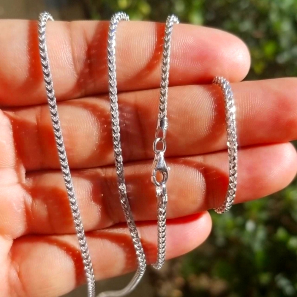Sterling Silver 925 Rhodium finish Franco 180 Chain 1.8mm 16"